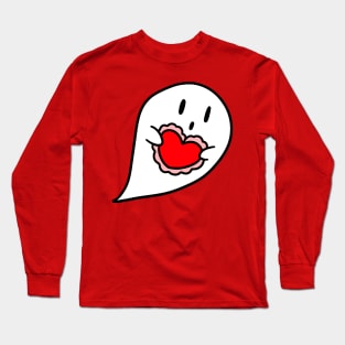 Valentine Heart Ghost Long Sleeve T-Shirt